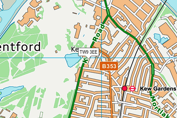TW9 3EE map - OS VectorMap District (Ordnance Survey)