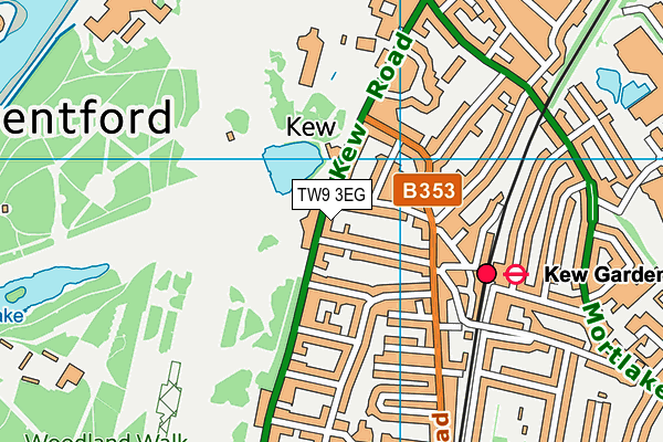 TW9 3EG map - OS VectorMap District (Ordnance Survey)
