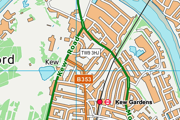 TW9 3HJ map - OS VectorMap District (Ordnance Survey)