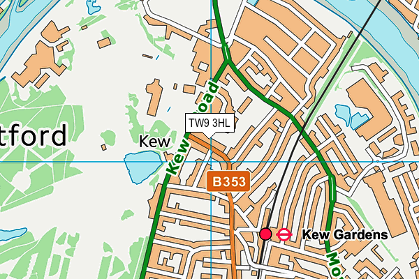 TW9 3HL map - OS VectorMap District (Ordnance Survey)