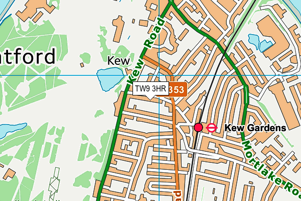 TW9 3HR map - OS VectorMap District (Ordnance Survey)