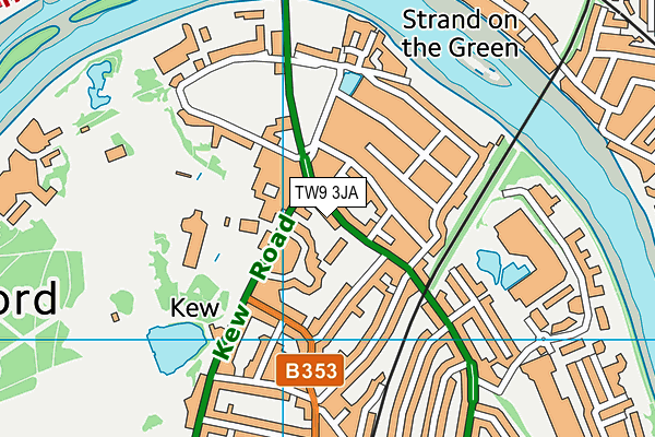 TW9 3JA map - OS VectorMap District (Ordnance Survey)