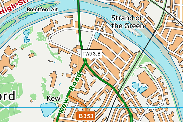 TW9 3JB map - OS VectorMap District (Ordnance Survey)