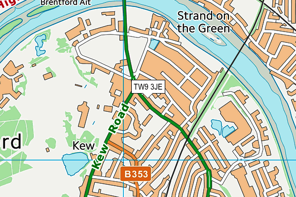 TW9 3JE map - OS VectorMap District (Ordnance Survey)