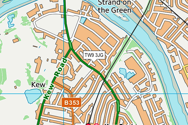 TW9 3JG map - OS VectorMap District (Ordnance Survey)