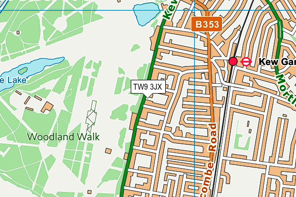TW9 3JX map - OS VectorMap District (Ordnance Survey)