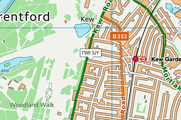 TW9 3JY map - OS VectorMap District (Ordnance Survey)