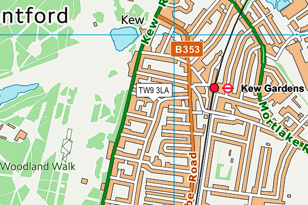 TW9 3LA map - OS VectorMap District (Ordnance Survey)
