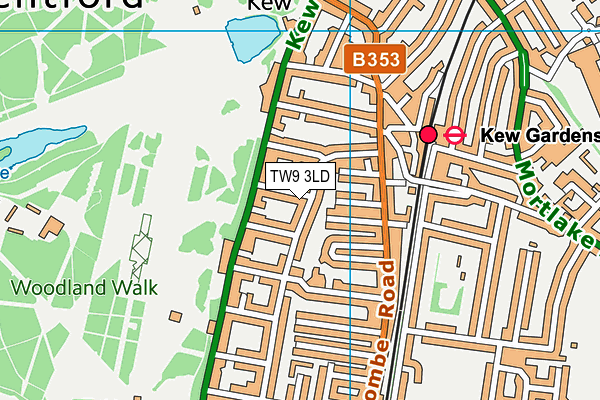 TW9 3LD map - OS VectorMap District (Ordnance Survey)