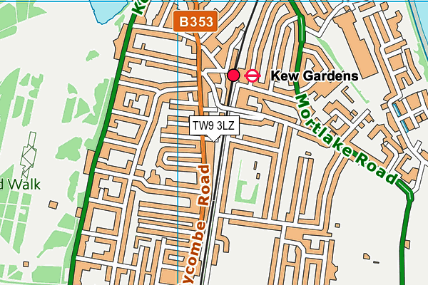 TW9 3LZ map - OS VectorMap District (Ordnance Survey)