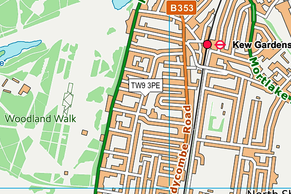 TW9 3PE map - OS VectorMap District (Ordnance Survey)