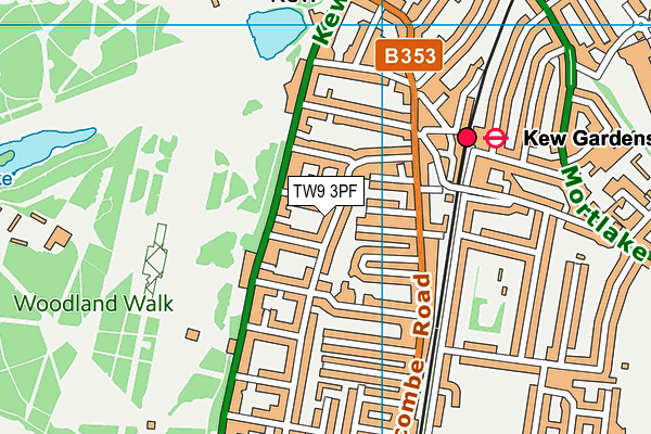 TW9 3PF map - OS VectorMap District (Ordnance Survey)