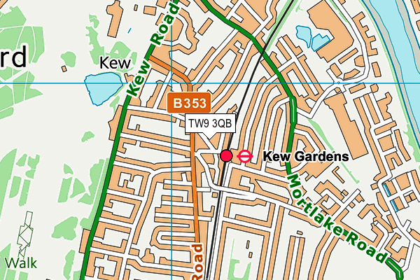 TW9 3QB map - OS VectorMap District (Ordnance Survey)