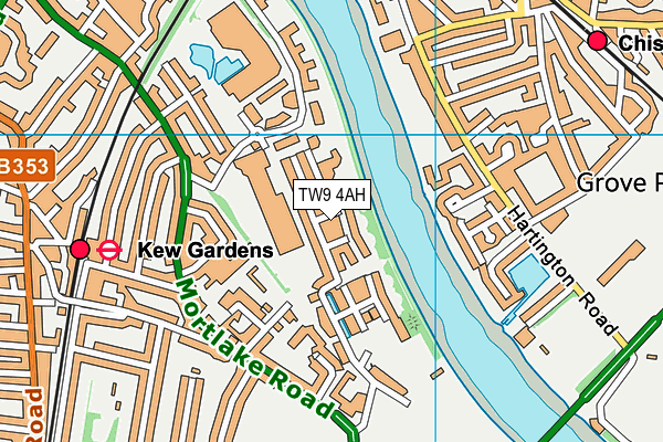 TW9 4AH map - OS VectorMap District (Ordnance Survey)