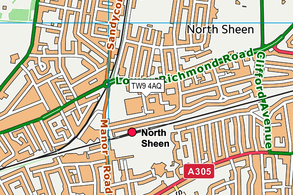 TW9 4AQ map - OS VectorMap District (Ordnance Survey)