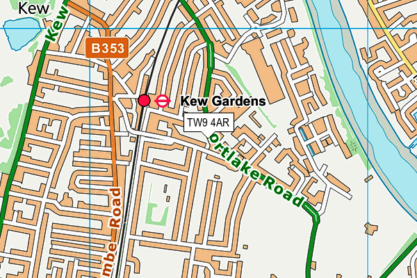 TW9 4AR map - OS VectorMap District (Ordnance Survey)