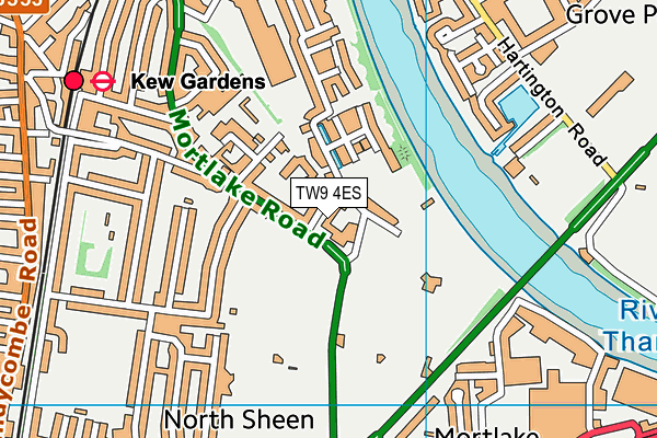 Kew Riverside Primary School map (TW9 4ES) - OS VectorMap District (Ordnance Survey)
