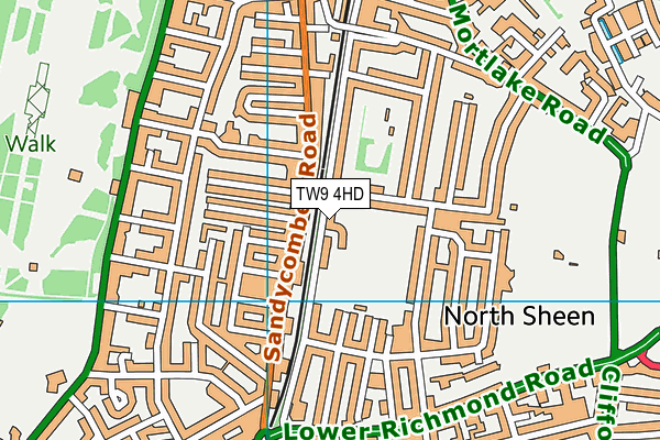 TW9 4HD map - OS VectorMap District (Ordnance Survey)