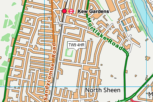 Pensford Tennis Club map (TW9 4HR) - OS VectorMap District (Ordnance Survey)