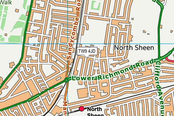 TW9 4JD map - OS VectorMap District (Ordnance Survey)