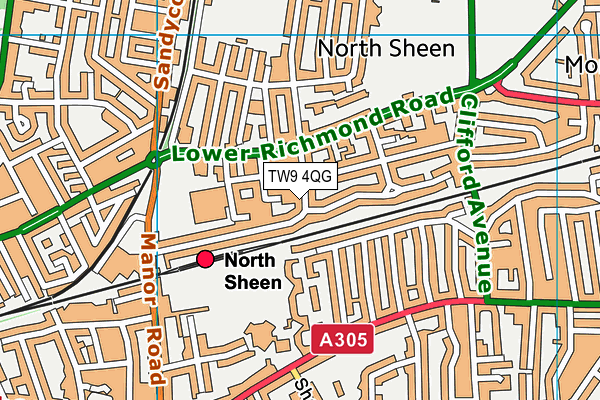 TW9 4QG map - OS VectorMap District (Ordnance Survey)