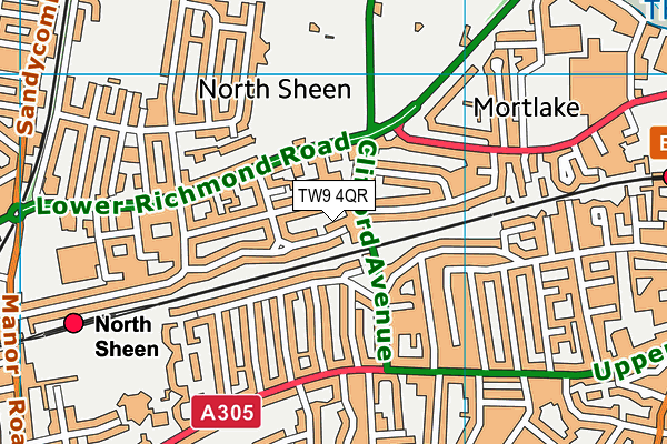 TW9 4QR map - OS VectorMap District (Ordnance Survey)