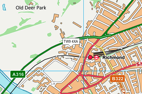 TW9 4XA map - OS VectorMap District (Ordnance Survey)