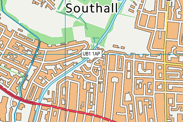 UB1 1AP map - OS VectorMap District (Ordnance Survey)