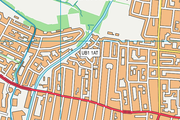 UB1 1AT map - OS VectorMap District (Ordnance Survey)