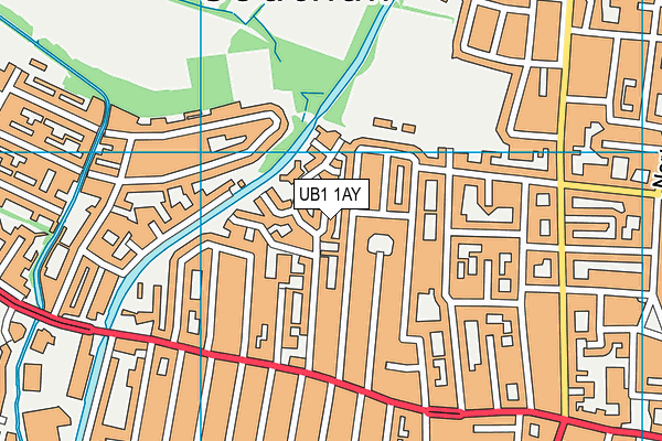 UB1 1AY map - OS VectorMap District (Ordnance Survey)
