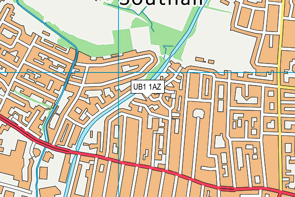 UB1 1AZ map - OS VectorMap District (Ordnance Survey)