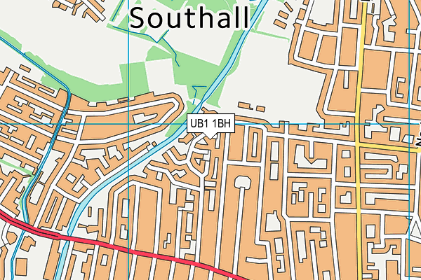 UB1 1BH map - OS VectorMap District (Ordnance Survey)