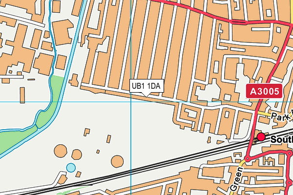 UB1 1DA map - OS VectorMap District (Ordnance Survey)