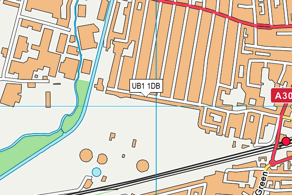 UB1 1DB map - OS VectorMap District (Ordnance Survey)