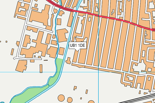 UB1 1DE map - OS VectorMap District (Ordnance Survey)