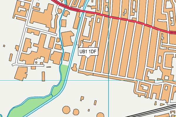 UB1 1DF map - OS VectorMap District (Ordnance Survey)