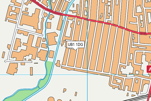 UB1 1DG map - OS VectorMap District (Ordnance Survey)