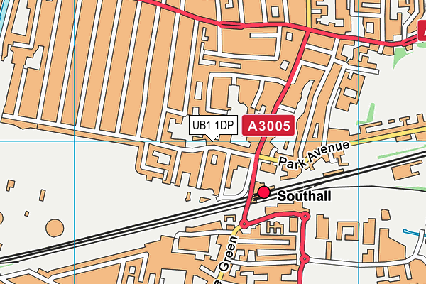 Southall Sports Centre (Closed) map (UB1 1DP) - OS VectorMap District (Ordnance Survey)