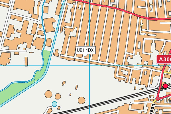 UB1 1DX map - OS VectorMap District (Ordnance Survey)