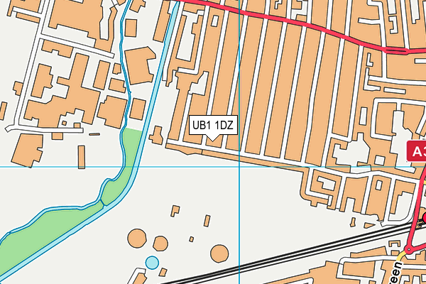 UB1 1DZ map - OS VectorMap District (Ordnance Survey)