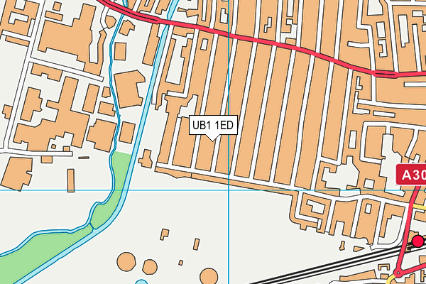 UB1 1ED map - OS VectorMap District (Ordnance Survey)