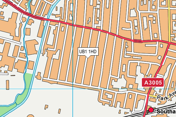 UB1 1HD map - OS VectorMap District (Ordnance Survey)