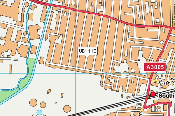 UB1 1HE map - OS VectorMap District (Ordnance Survey)