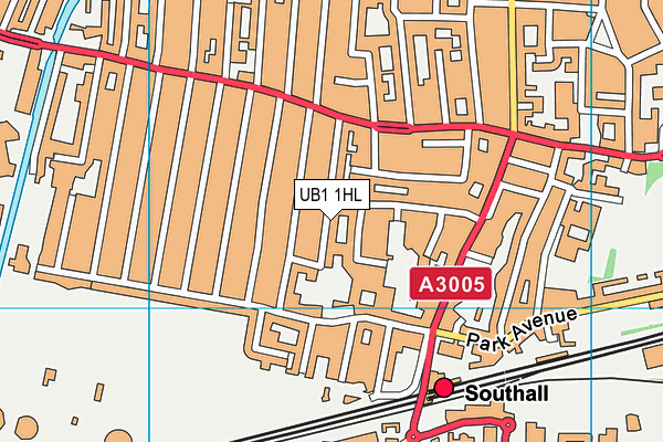 UB1 1HL map - OS VectorMap District (Ordnance Survey)