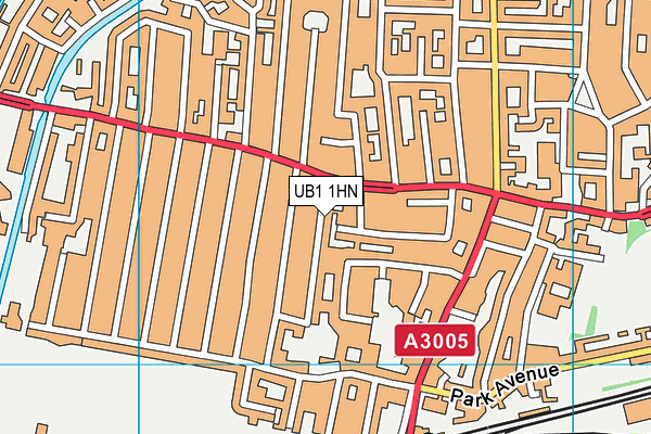 UB1 1HN map - OS VectorMap District (Ordnance Survey)