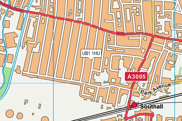 UB1 1HU map - OS VectorMap District (Ordnance Survey)