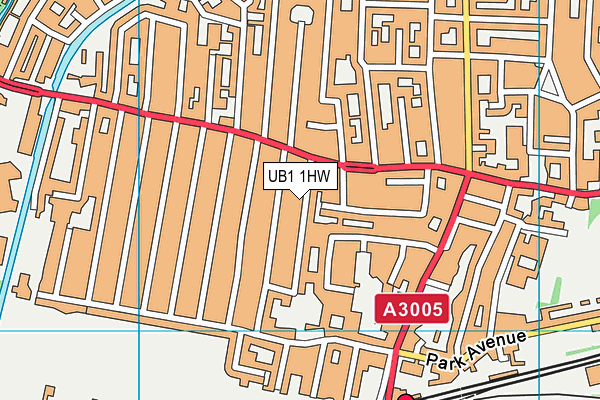 UB1 1HW map - OS VectorMap District (Ordnance Survey)