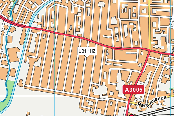 UB1 1HZ map - OS VectorMap District (Ordnance Survey)