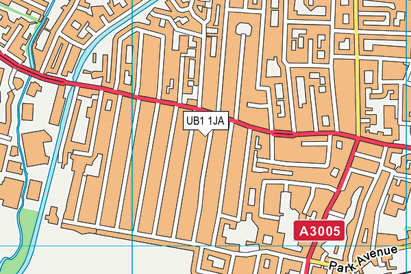 UB1 1JA map - OS VectorMap District (Ordnance Survey)