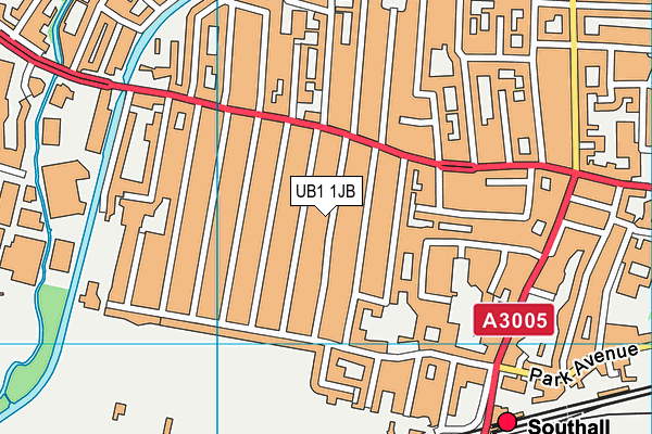 UB1 1JB map - OS VectorMap District (Ordnance Survey)